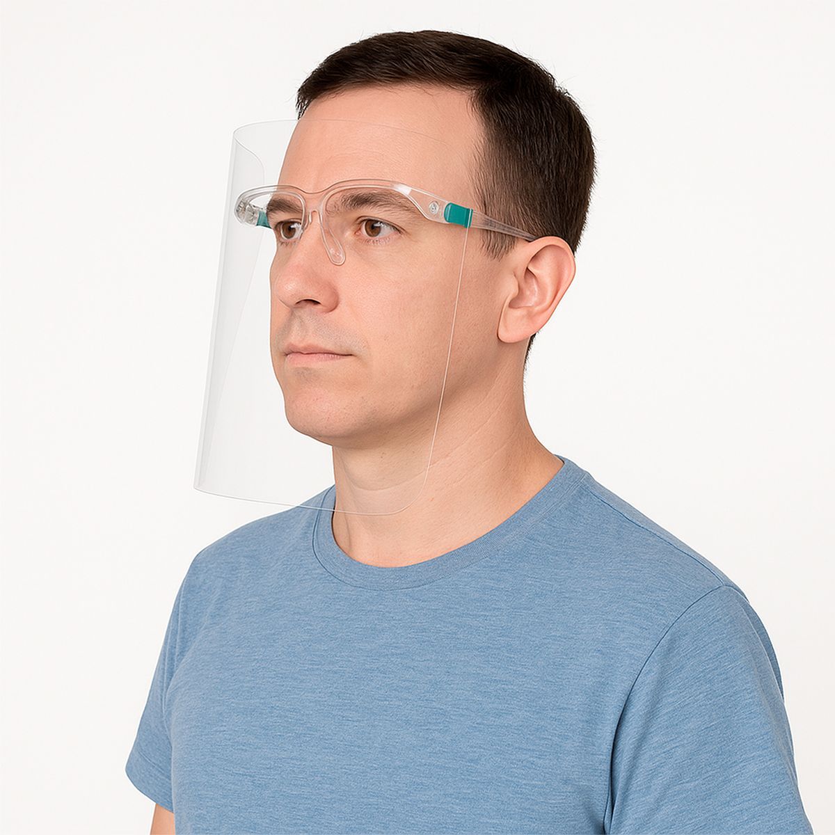 GENERICO - Protector Facial Tipo Lente de Seguridad PACK 25 UND