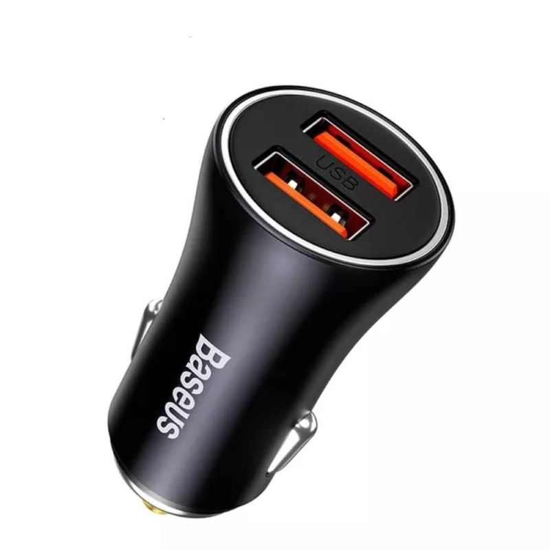 BASEUS - Cargador de Auto Carro 60w Dual USB Carga Rapida Baseus