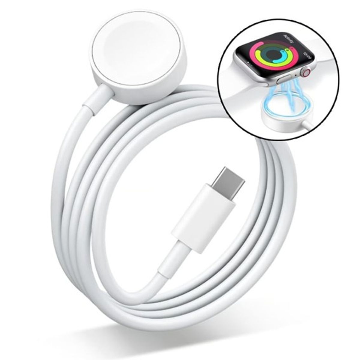GENERICO - Cargador Magnético Para Apple Watch Cable Tipo C Usb-C 1m