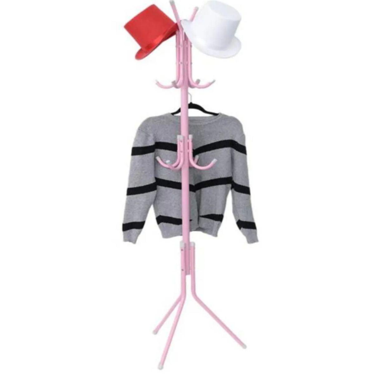 GENERICO - Perchero de Pie Metal Organizador Colgador Estante 1.75 MT Rosado