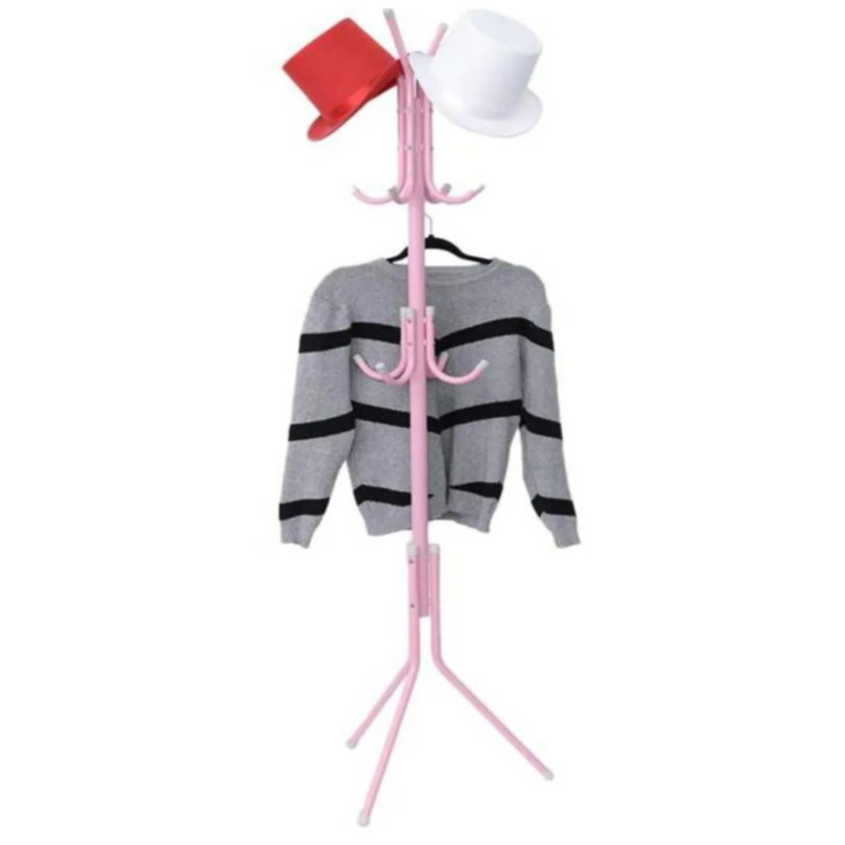 GENERICO - Perchero de Pie Metal Organizador Colgador Estante 1.75 MT Rosado