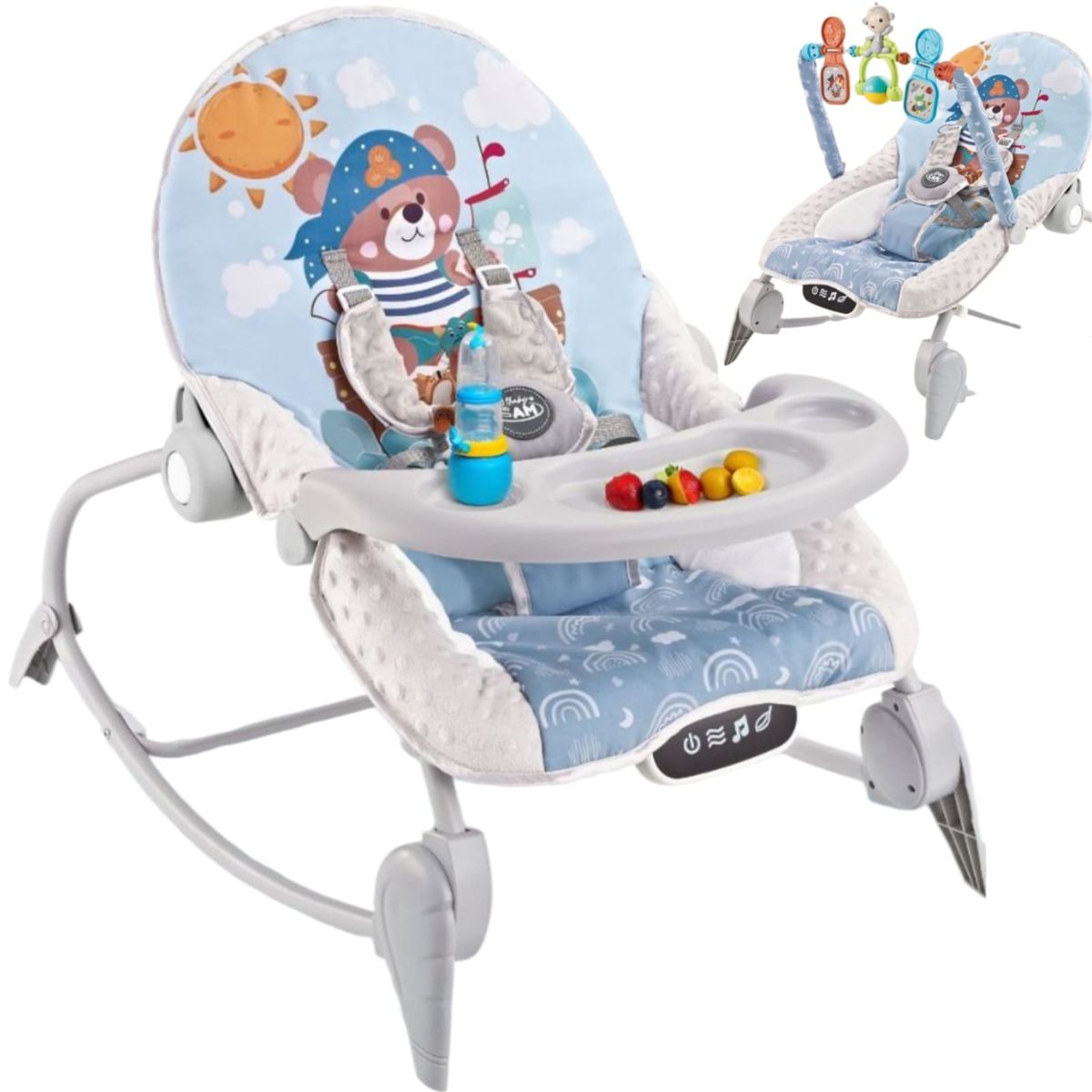 CAM - Silla mecedora bouncer Baby Cam táctil mesa de comer CELESTE