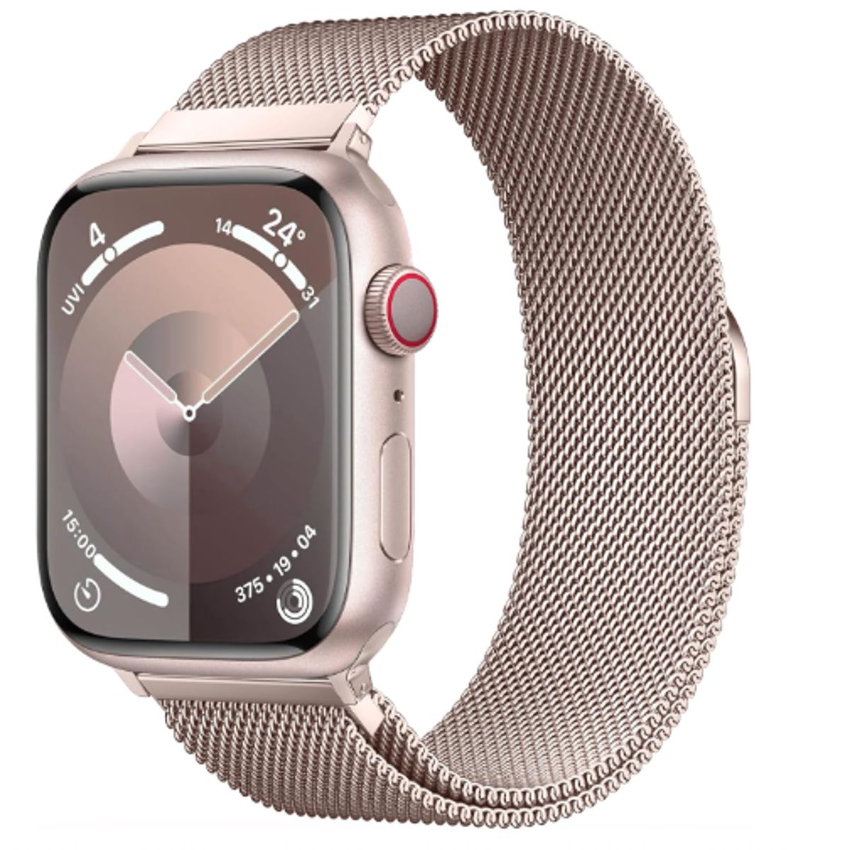 GENERICO - Correa de Acero Milanesa para Apple Watch 44mm - ROSE GOLD