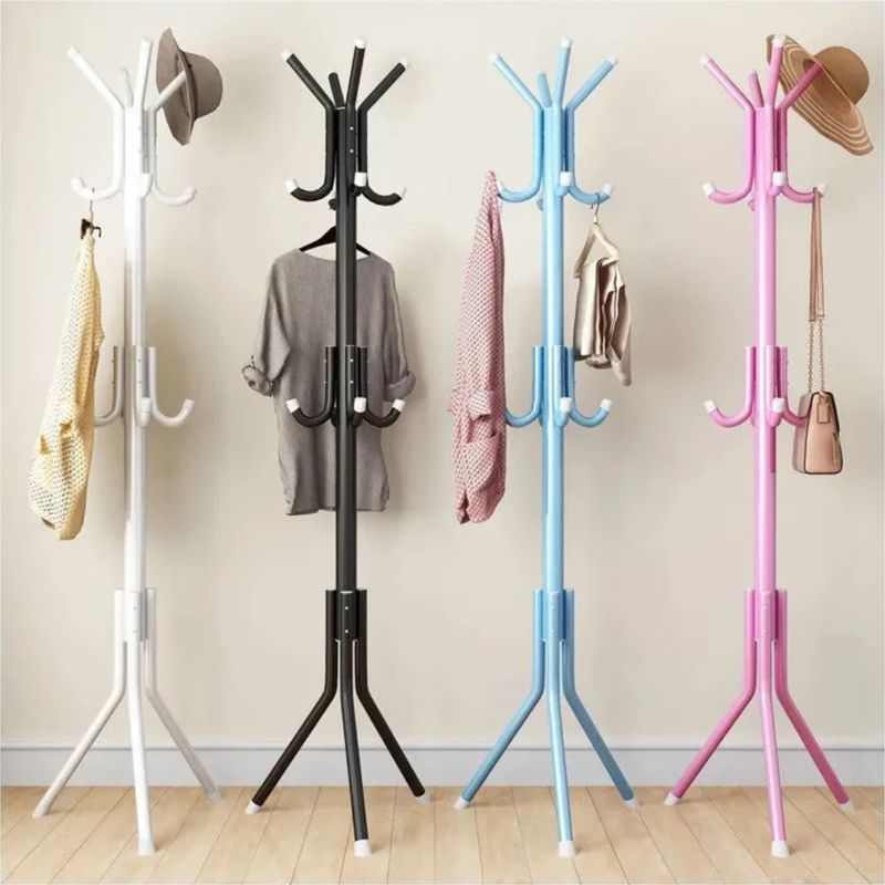 GENERICO - Perchero de Pie Metal Organizador Colgador Estante 1.75 MT Rosado