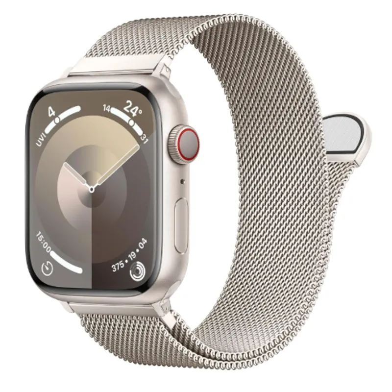GENERICO - Correa de Acero Milanesa para Apple Watch 44mm - STARLIGHT