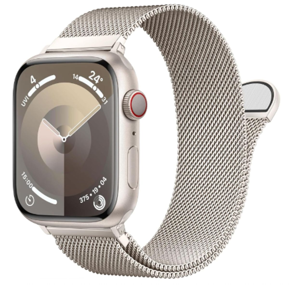 GENERICO - Correa de Acero Milanesa para Apple Watch 45mm - STARLIGHT