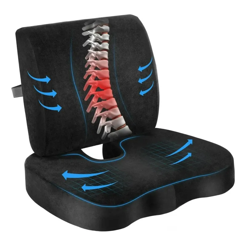 ANYHOGAR - Cojin Lumbar Ergonomico Y Asiento Para Sillas