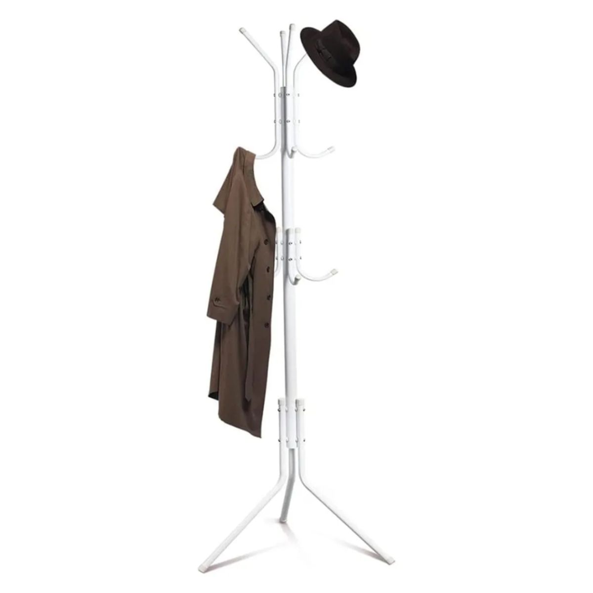 GENERICO - Perchero de Pie Metal Organizador Colgador Estante 1.75 MT Blanco