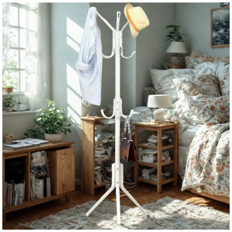 GENERICO - Perchero de Pie Metal Organizador Colgador Estante 1.75 MT Blanco