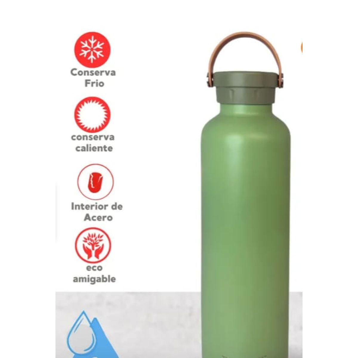 THERMOS - BOTELLA  DE ACERO SWINGO VERDE THERMOS DE 1LT