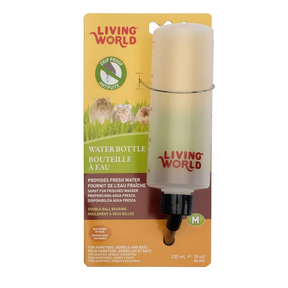 LIVING WORLD - Bebedero Automático para hámster, jerbos, erizos 235 ml