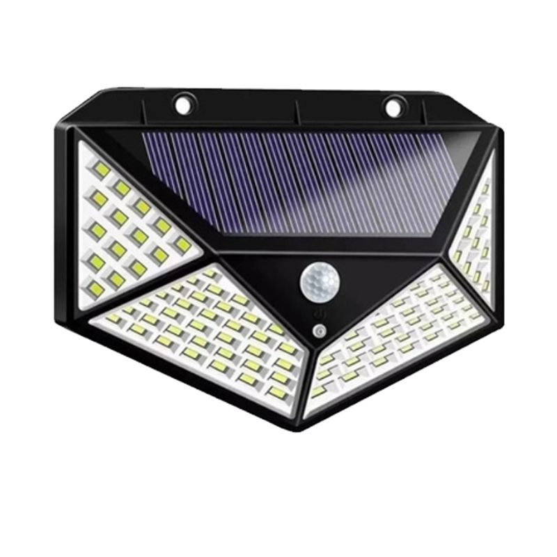 GENERICO - Lampara solar con sensor de oscuridad y movimiento luz 100 leds