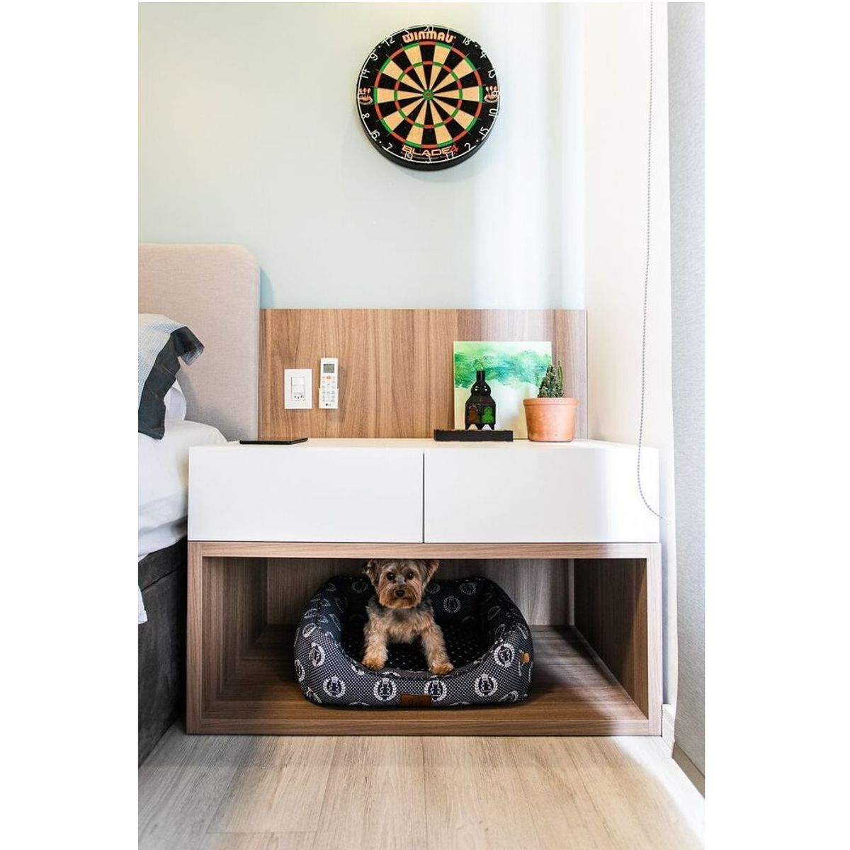 TU MESITA - Velador para Mascota con 2 Cajones Pet Nook MarrónBlanco TU MESITA