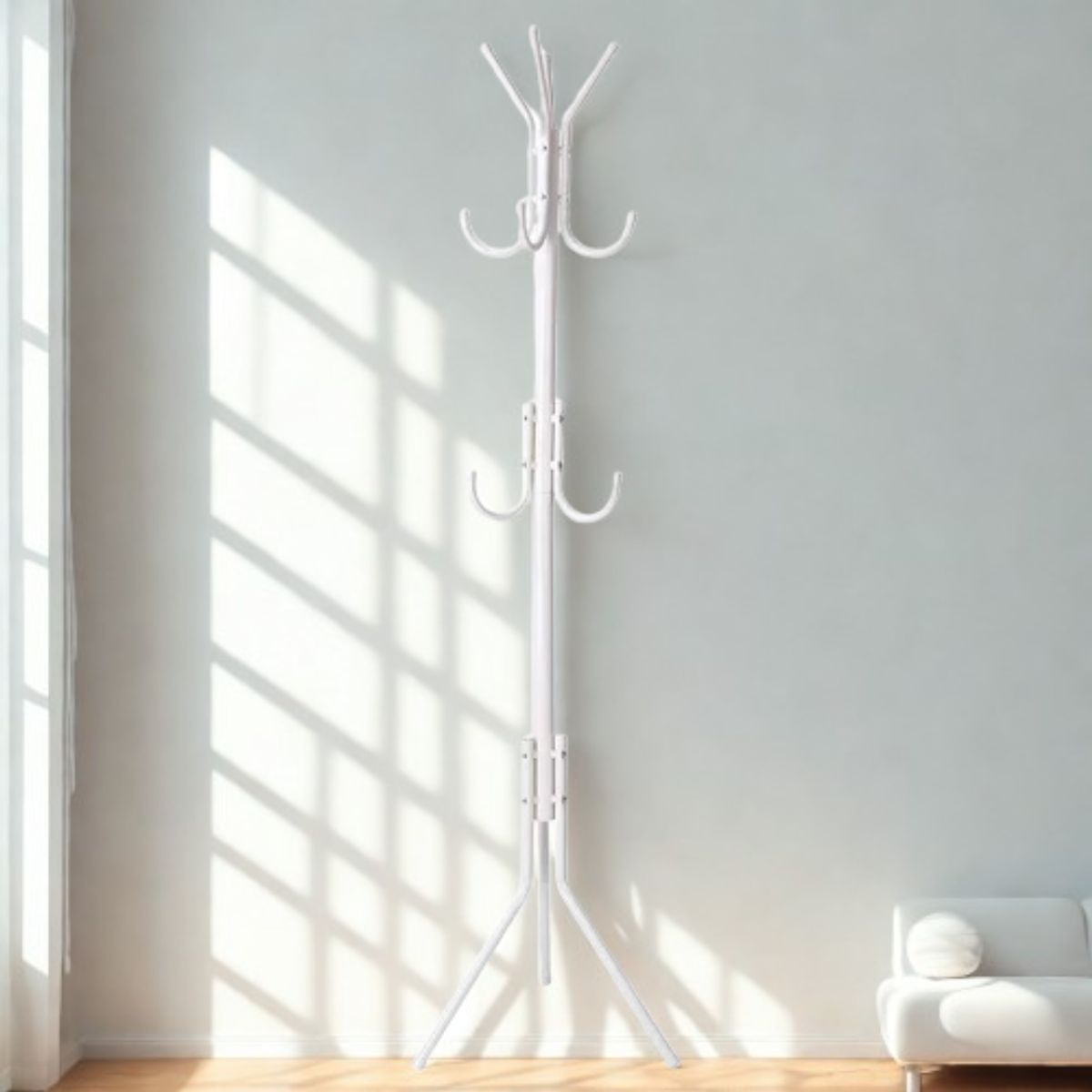 GENERICO - Perchero de Pie Metal Organizador Colgador Estante 1.75 MT Blanco