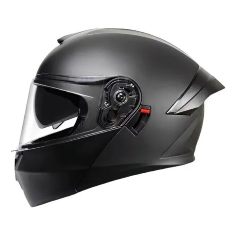 CES - CASCO MOTO AXK ABATIBLE NEGRO MATE TRANSPARENTE SOLIDO