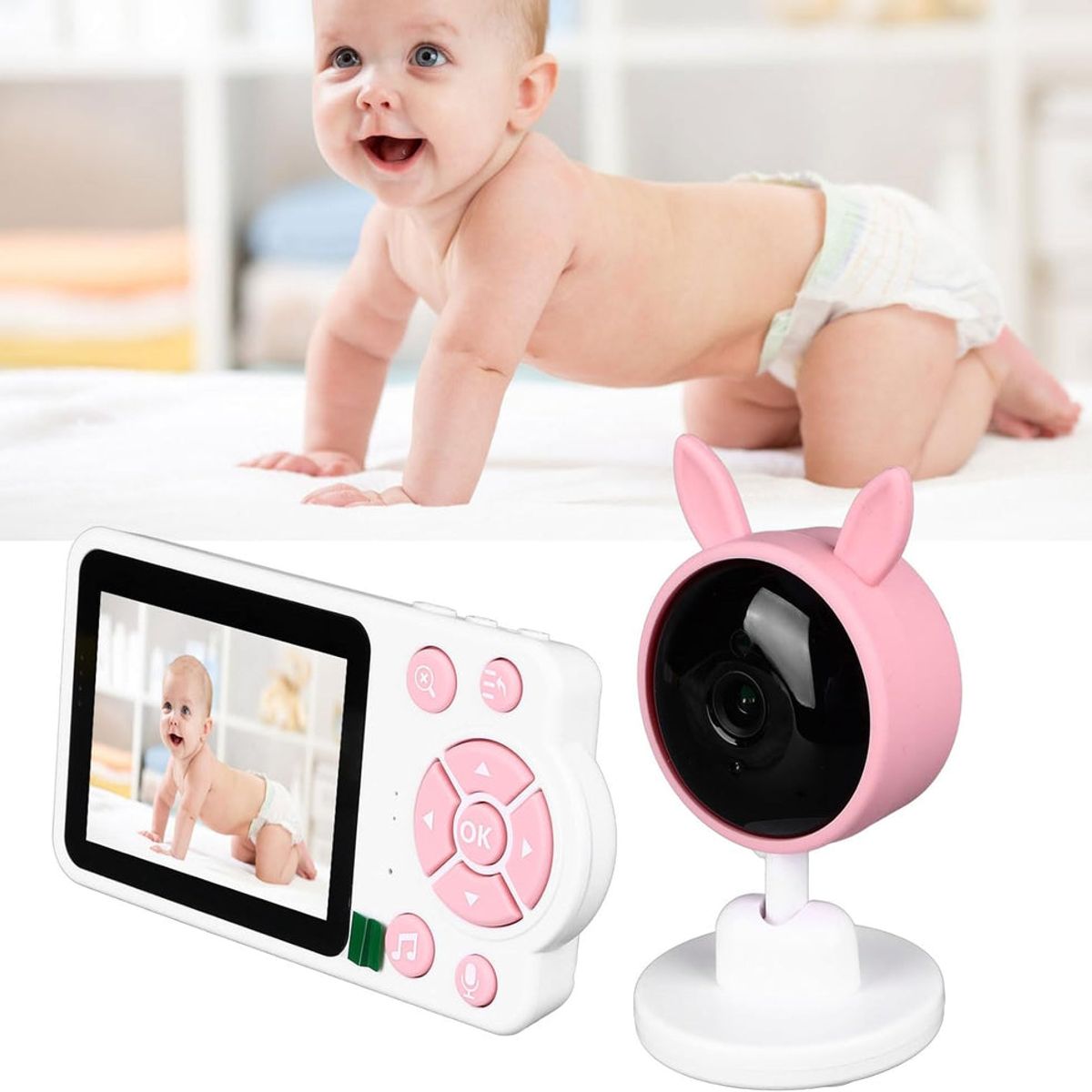 GENERICO - MONITOR CON CAMARA INALAMBRICO PARA BEBÉ CON DETECCIÓN DE LLANTO