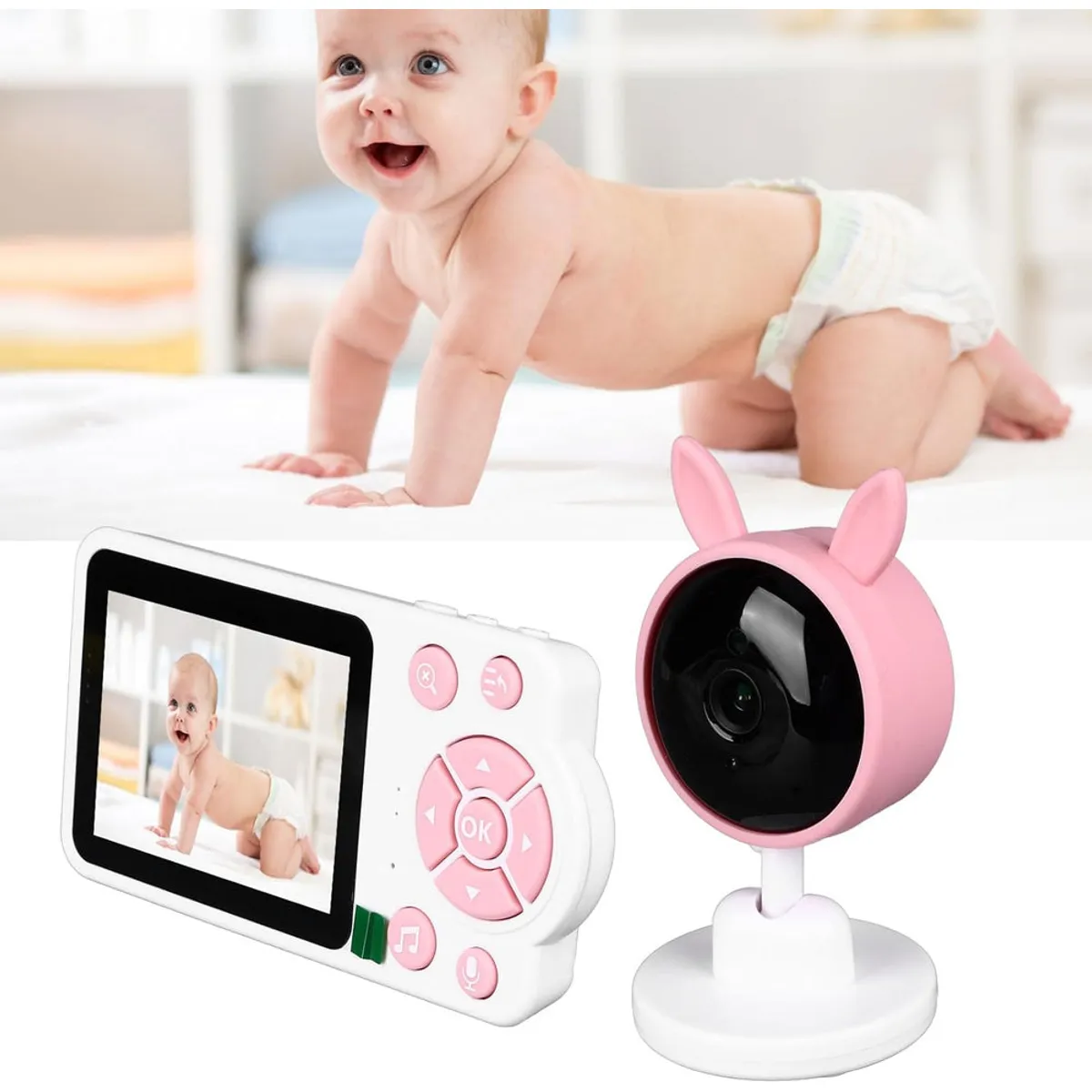 GENERICO - MONITOR CON CAMARA INALAMBRICO PARA BEBÉ CON DETECCIÓN DE LLANTO