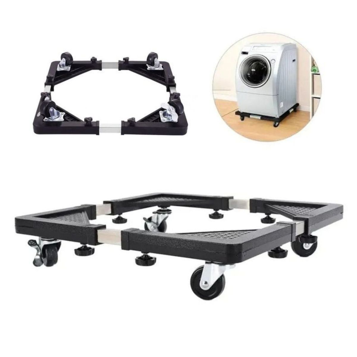 GENERICO - Soporte Base Ajustable Metal Con Ruedas Para Electrodomestico