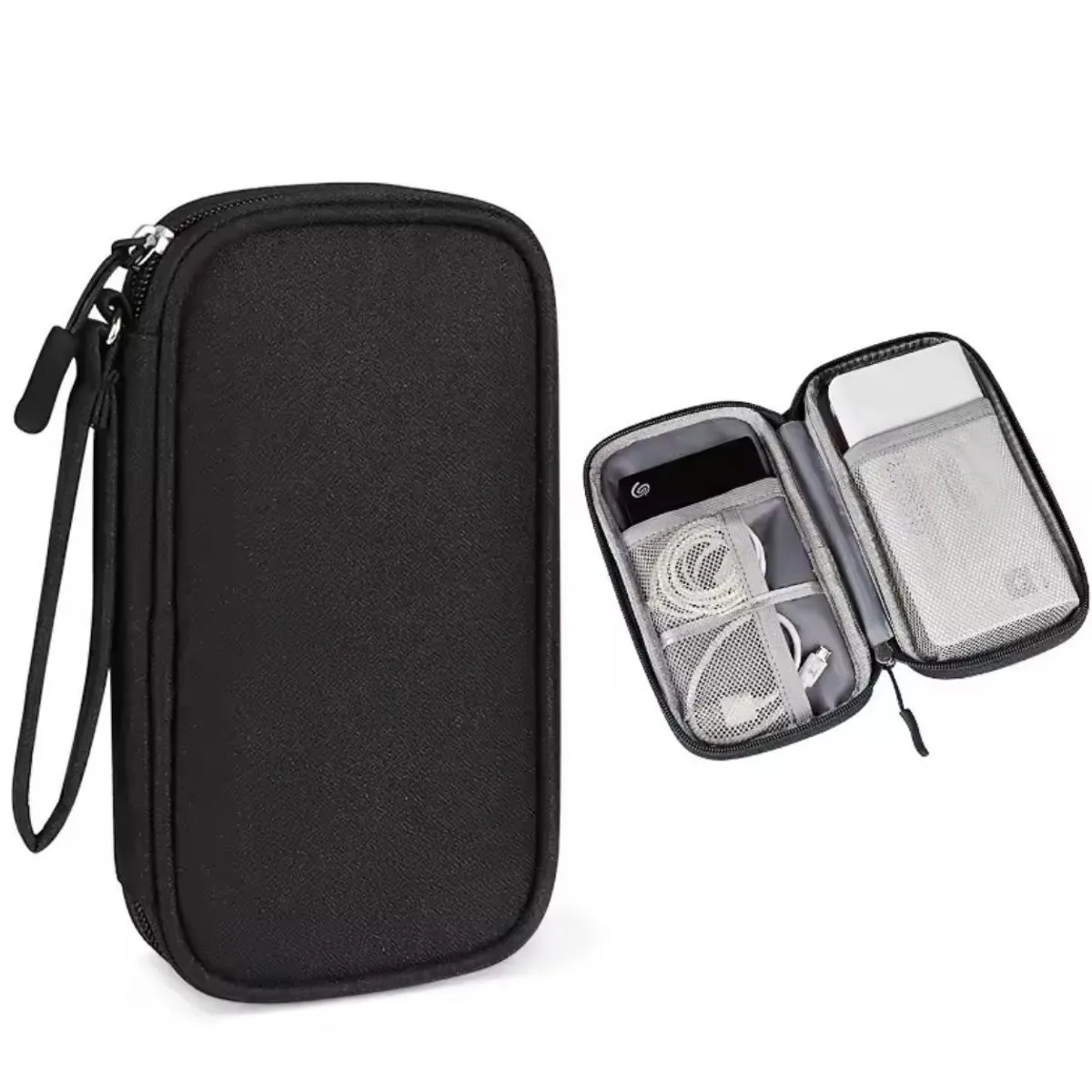 GENERICO - Estuche Organizador Porta Cable-Cargador-Auricular Mediano-Negro