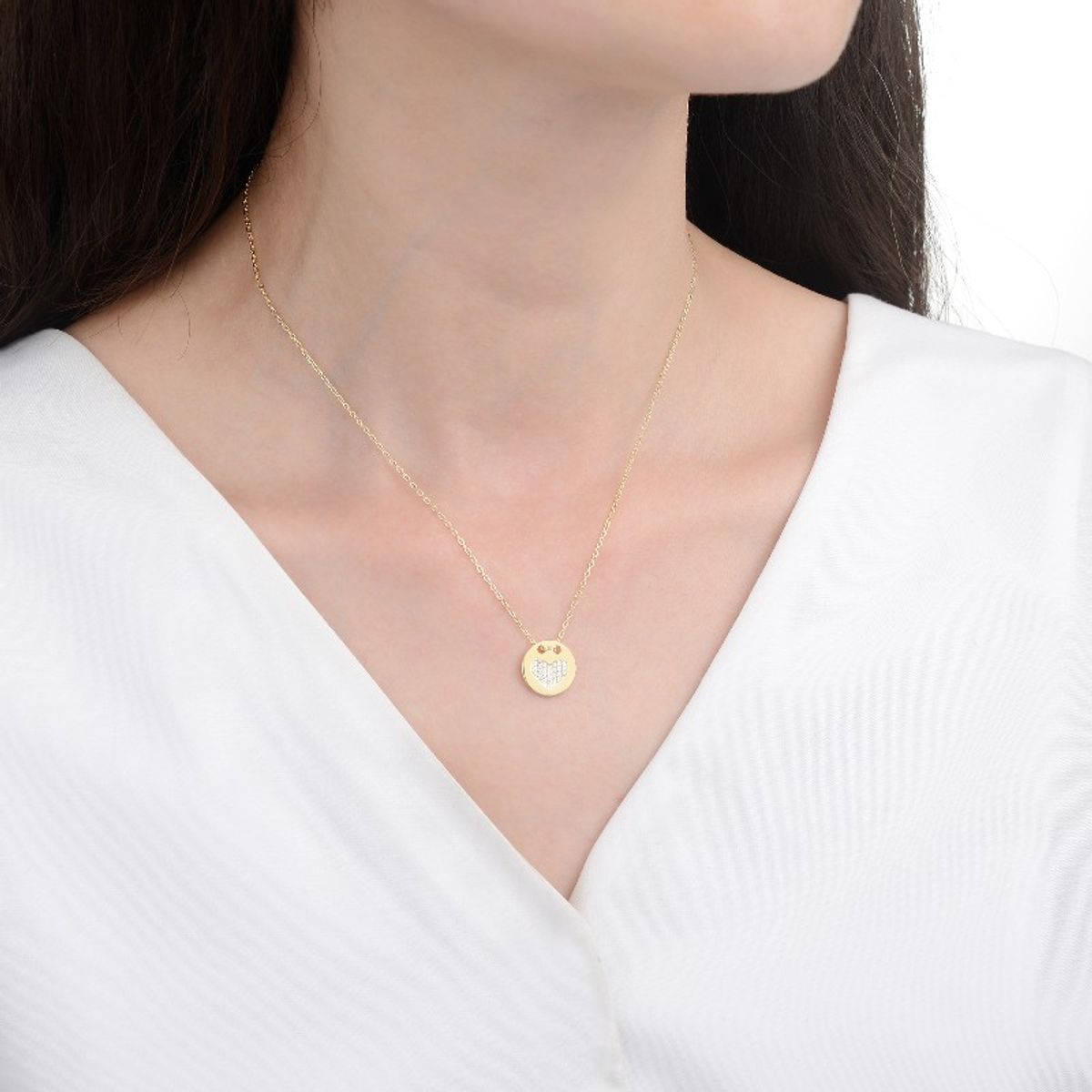 SANTORAL - Collar Corazón Brillos - Plata