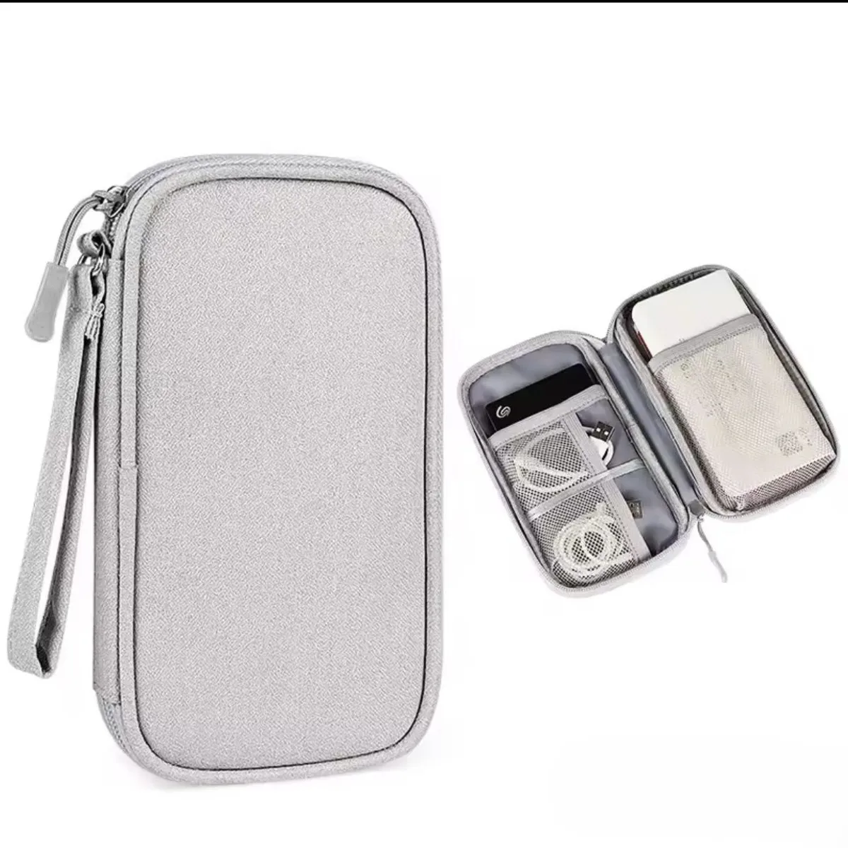 GENERICO - Estuche Organizador Porta Cable-Cargador-Auricular Mediano-Gris