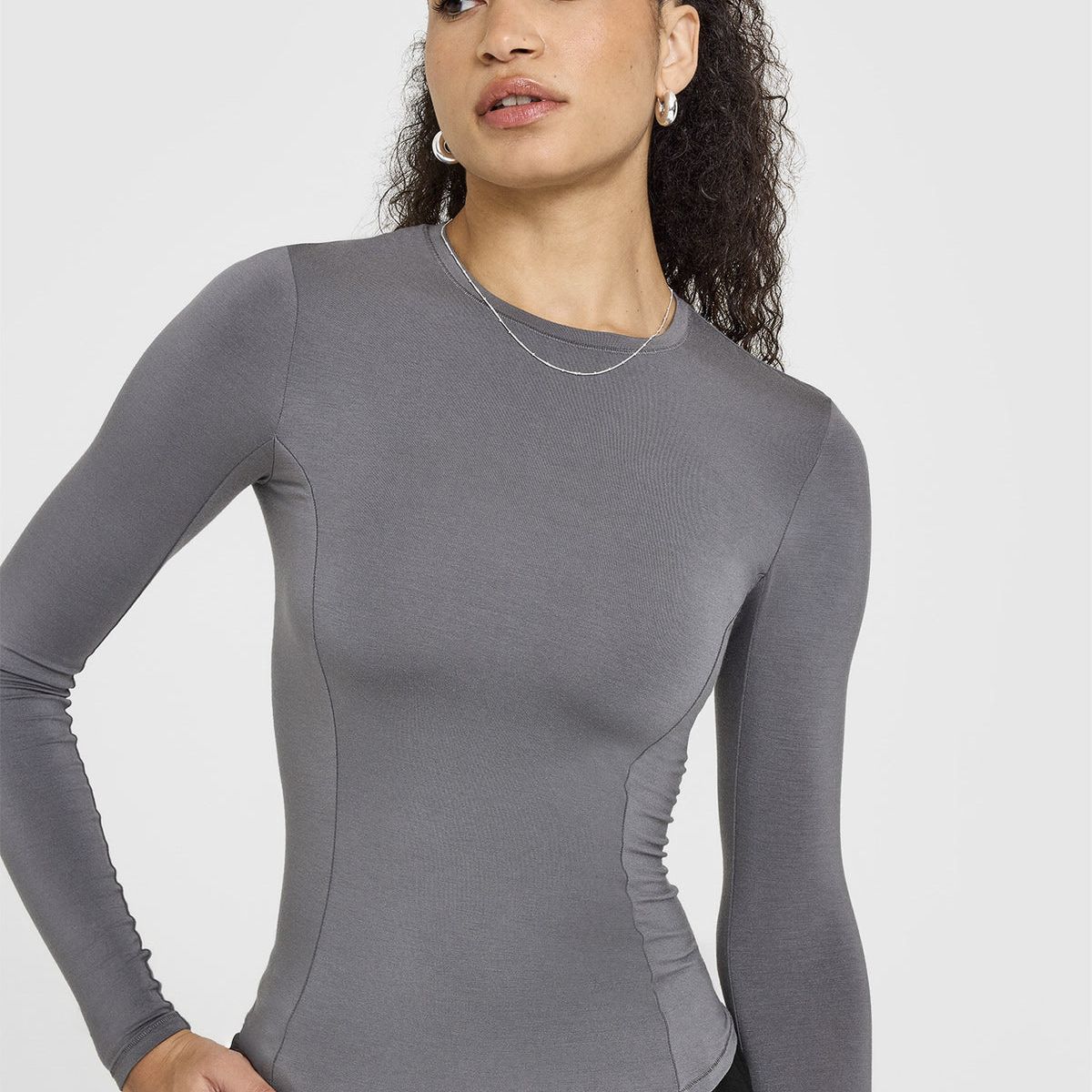 GENERICO - CAMISETA DE LYCRA MANGA LARGA MUJER - TOP ENTALLADO MANGA LARGA