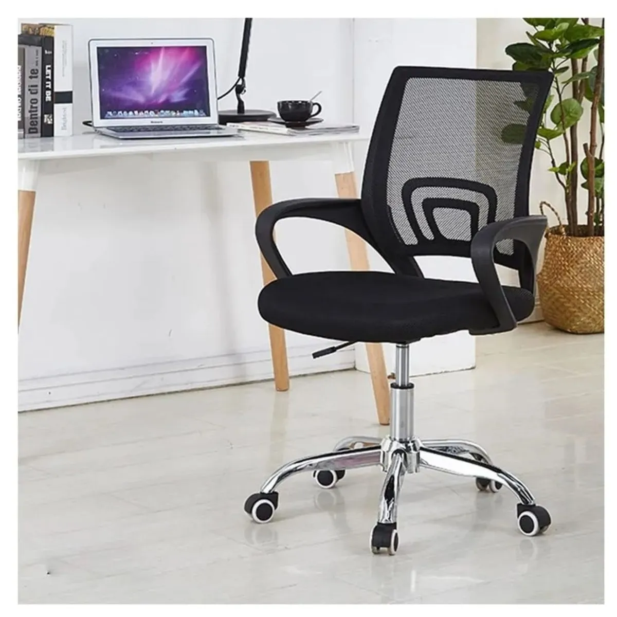 GENERICO - Sillla de Oficina Ergonomica Giratoria con Malla Mesh - Negro