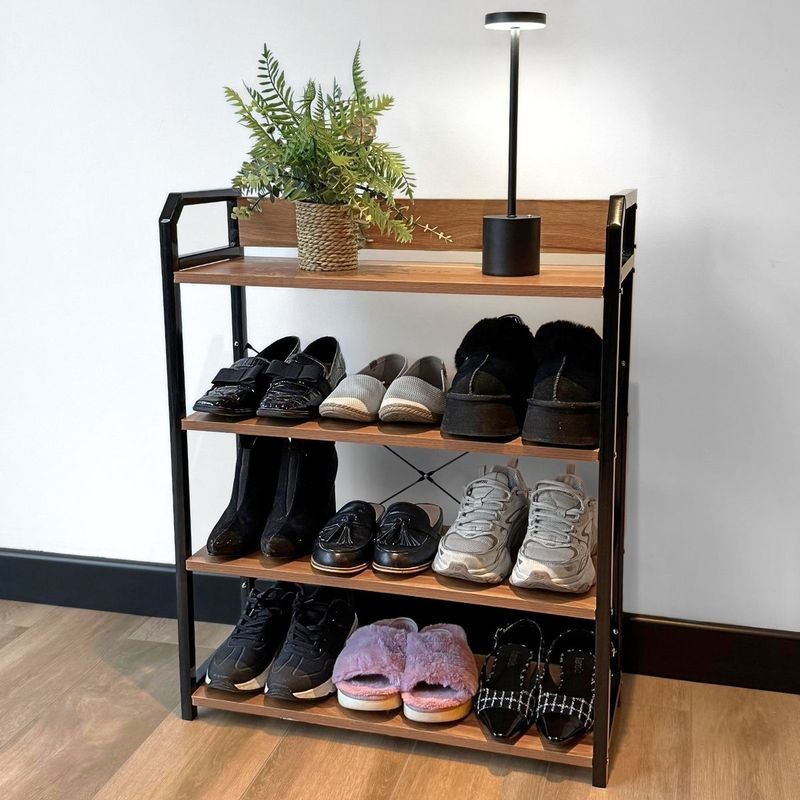 HOGARMAS - Zapatero Multifuncional de 4 niveles Estante Organizador