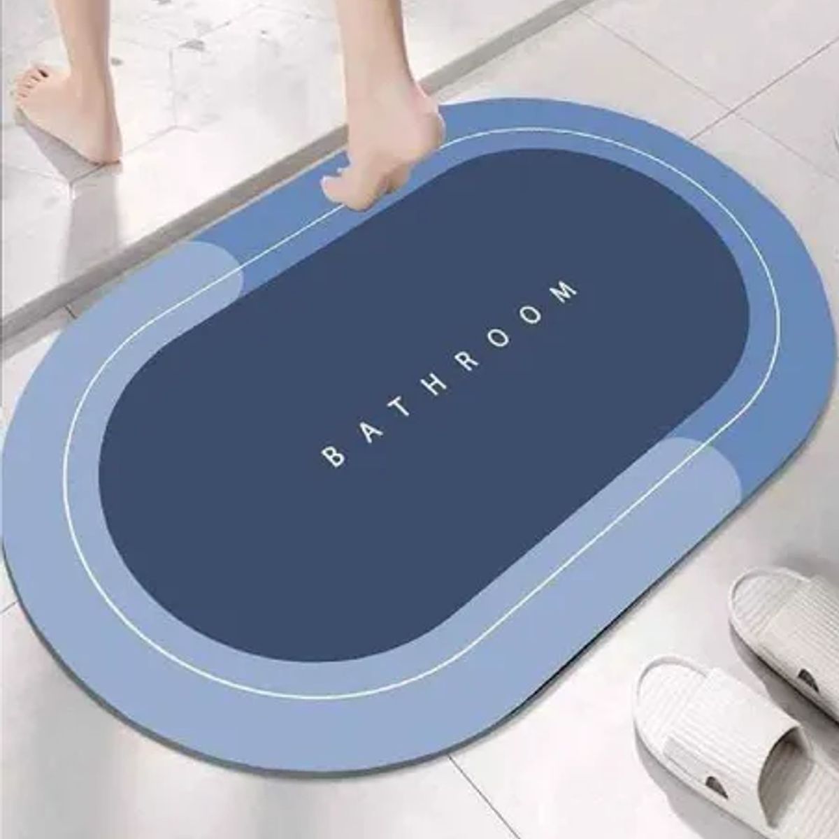 GENERICO - Alfombras antideslizante de baño Celeste 38 X 58cm