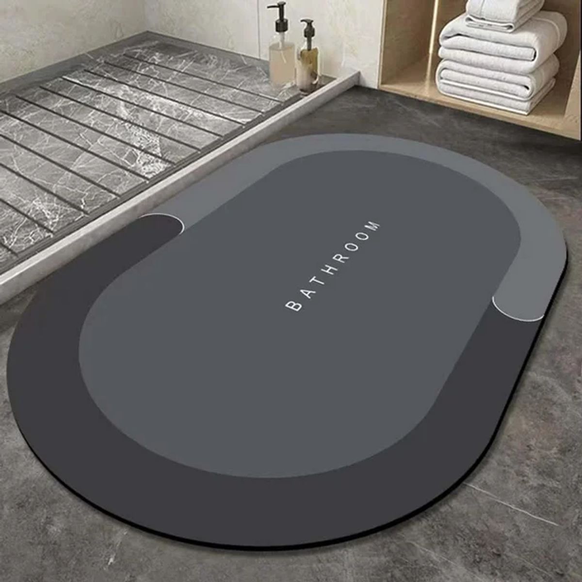 Alfombras antideslizante de baño Plomo oscuro 38 x 58cm, marca GENERICO - Foto Principal