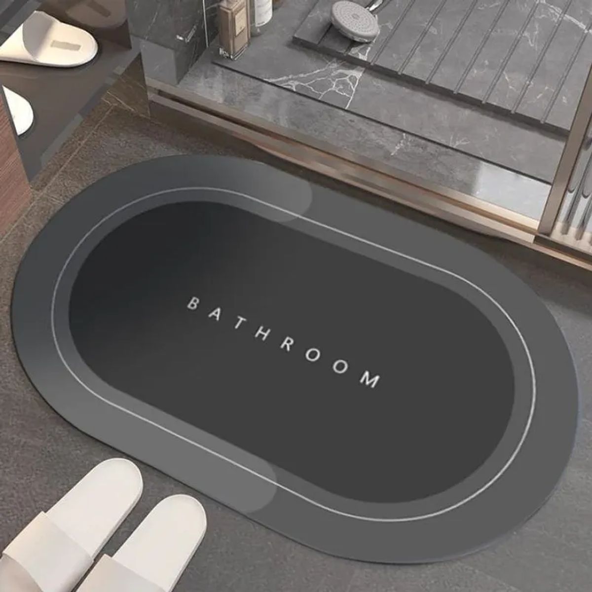 Alfombras antideslizante de baño Plomo oscuro 38 x 58cm, marca GENERICO - Foto 2