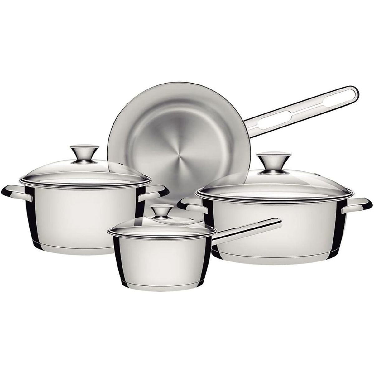 TRAMONTINA - Set de Ollas Tramontina Allegra 7 Piezas Acero Inoxidable