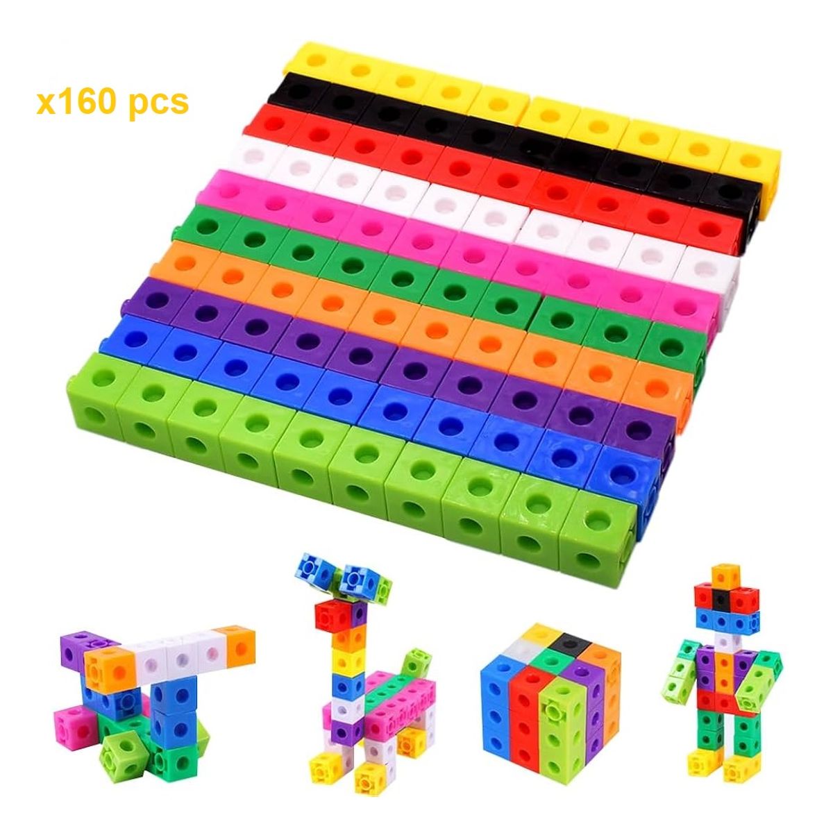 GENERICO - Bloques didacticos Policubos x 160pcs