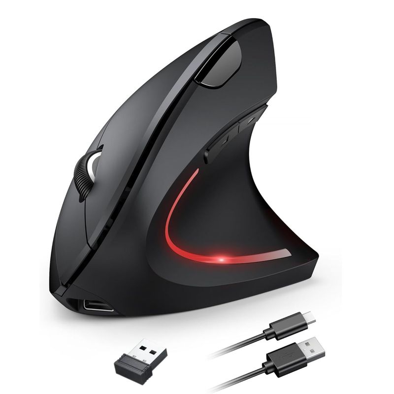 OEM - Mouse Inalámbrico Ergonómico Recargable 3600 DPI Antifatiga