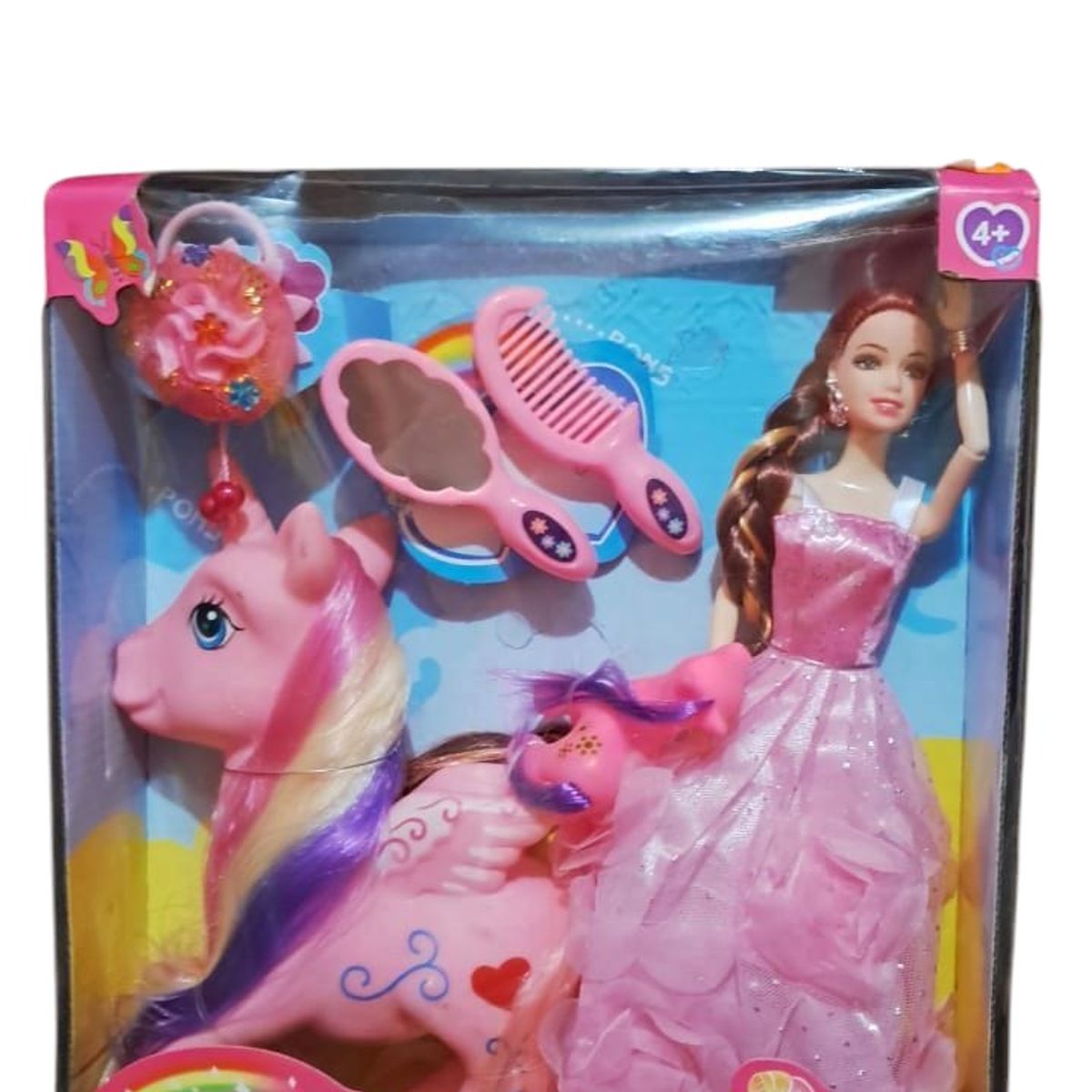 GENERICO - MUÑECA PRINCESA CON PONY Y ACCESORIOS