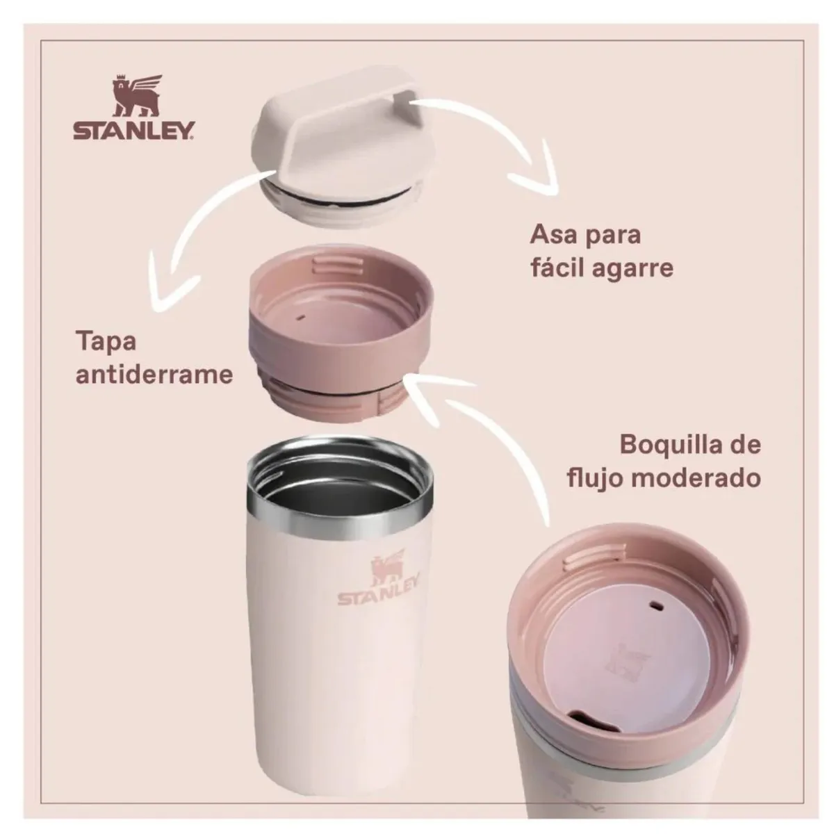 STANLEY - Mug Para Café To-Go Travel Rose Quartz Stanley 355 Ml