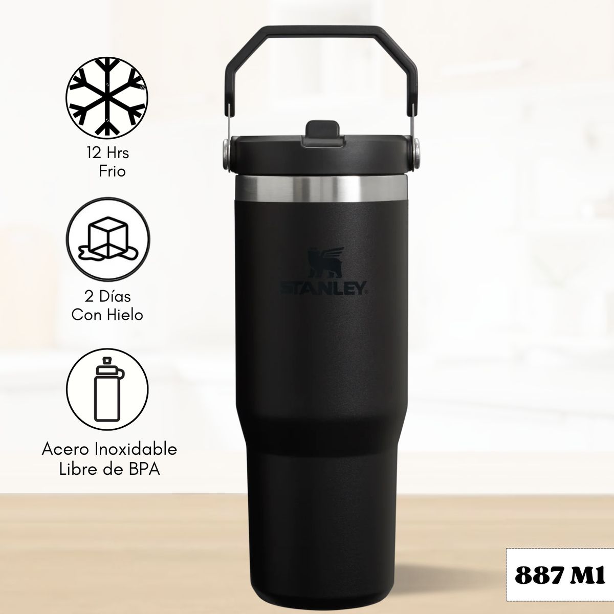 STANLEY - Flip Straw Tumbler Black Stanley 887 Ml
