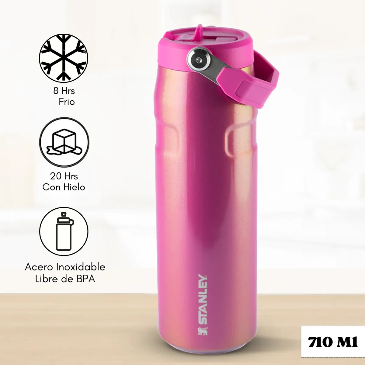 STANLEY - Tomatodo Termica Flip Straw Lid Pink Shimmer Stanley 710 Ml