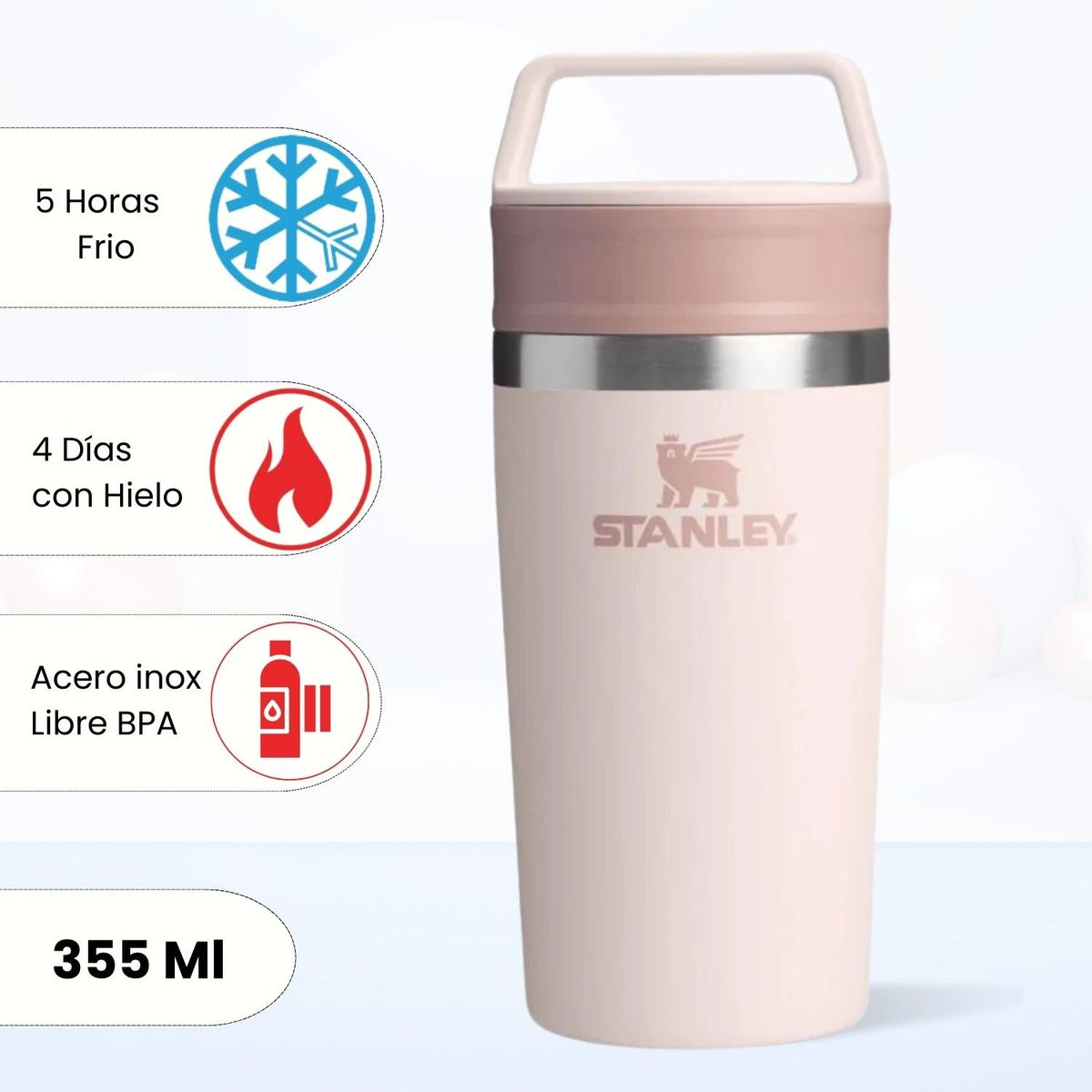 STANLEY - Mug Para Café To-Go Travel Rose Quartz Stanley 355 Ml