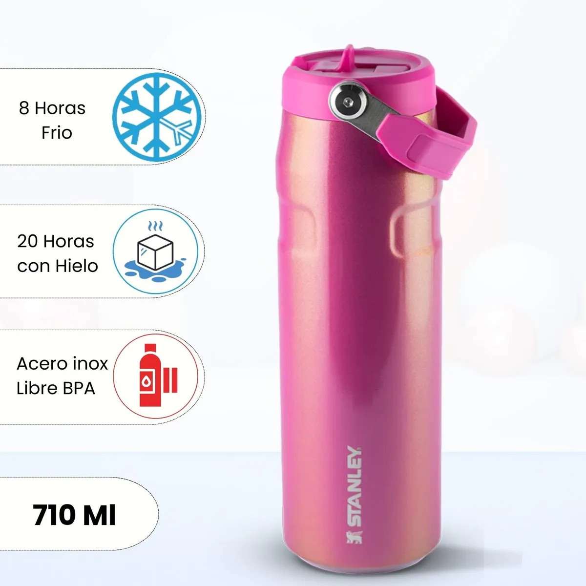 STANLEY - Tomatodo Termica Flip Straw Lid Pink Shimmer Stanley 710 Ml