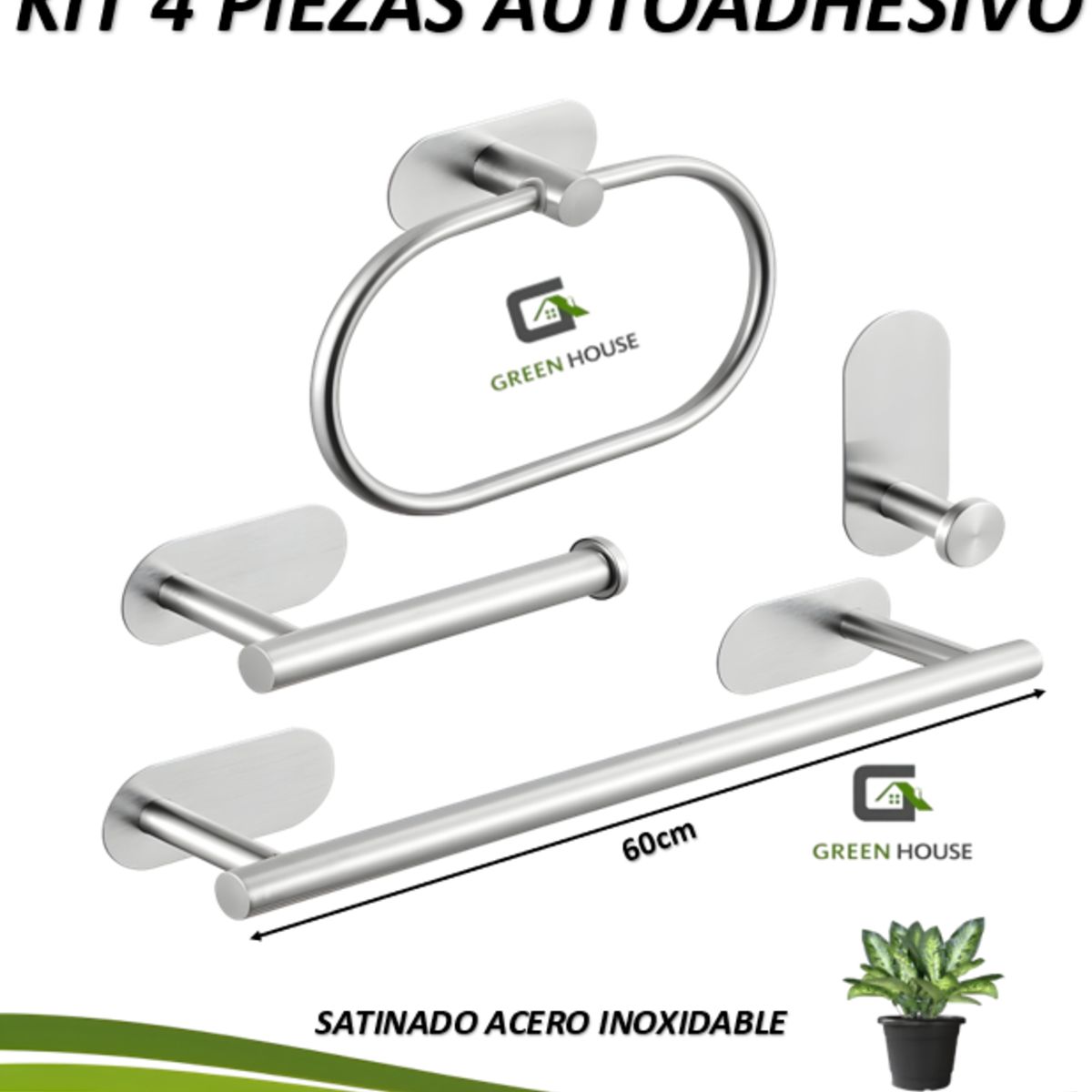 GREEN HOUSE - KIT SATINADO  ACERO INOXIDABLE  4 PIEZAS AUTOADHESIVO 3M