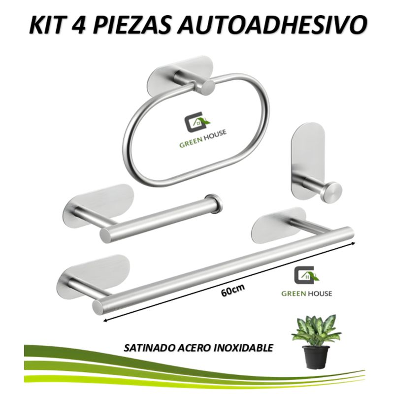 GREEN HOUSE - KIT SATINADO  ACERO INOXIDABLE  4 PIEZAS AUTOADHESIVO 3M