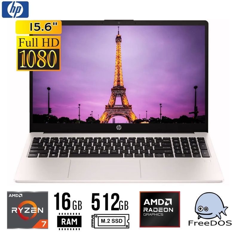 HP - LAPTOP HP 255 G10 15.6" FHD AMD Ryzen 7 7730U 16GB 512GB SSD FREEDOS