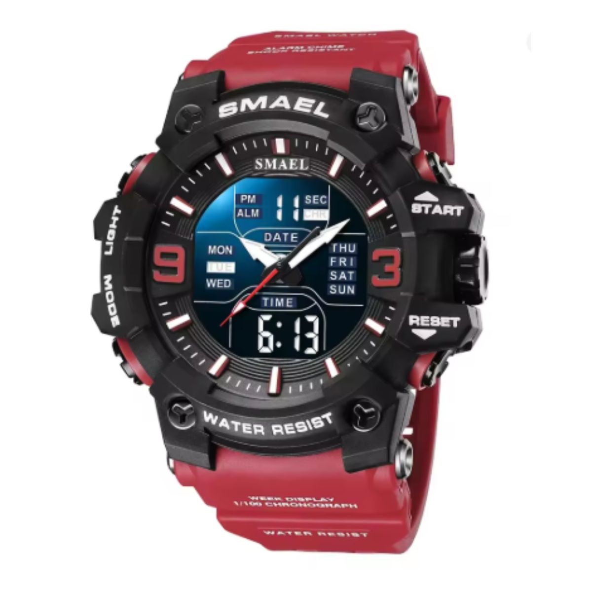 SMAEL - Reloj Deportivo Digital Analógico Smael resistente al agua 8049