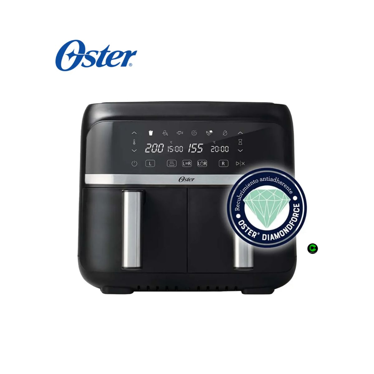 OSTER - Freidora de aire dual Oster® 7.6 L 6 Funciones CKSTAF7MCDDF