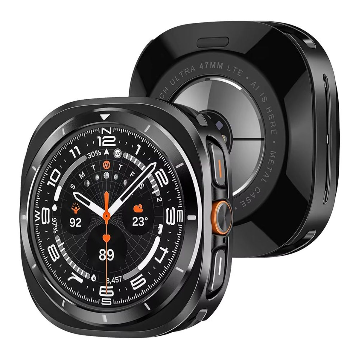 URVOI - Case Para Samsung Galaxy Watch Ultra 47mm de Metal Negro