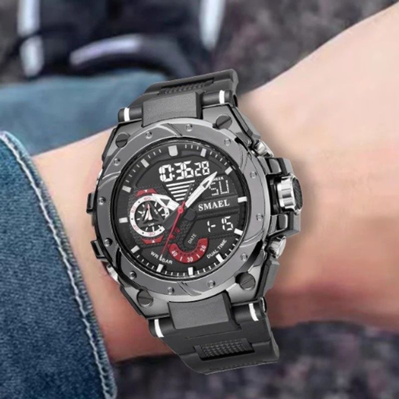 SMAEL - Reloj Deportivo Digital Analógico Smael resistente al agua 8060