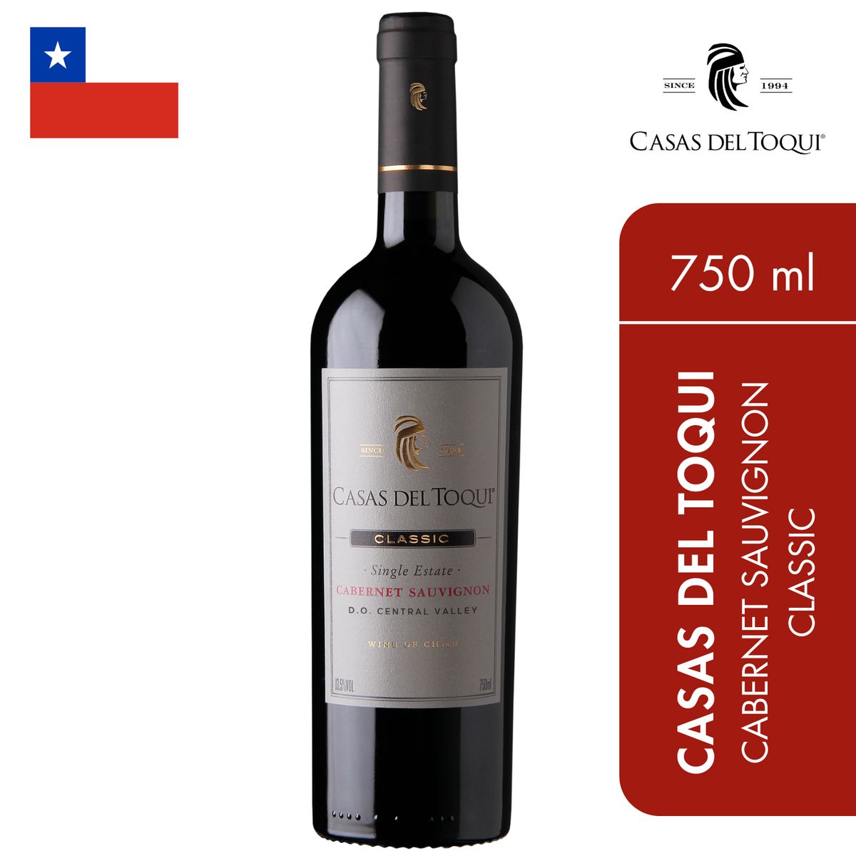 GENERICO - Vino Cabernet Sauvignon Classic 750 ml de Casas del Toqui