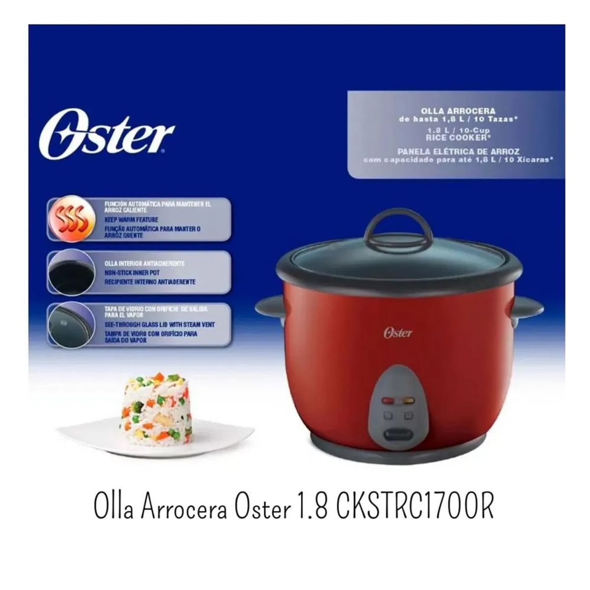 OSTER - OSTER Olla Arrocera OSTER 18L CKSTRC1700R Rojo
