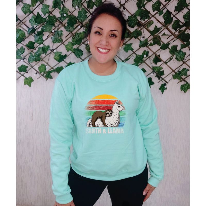 GENERICO - Polera Mujer Diseño SLOTH LLAMA - Verde